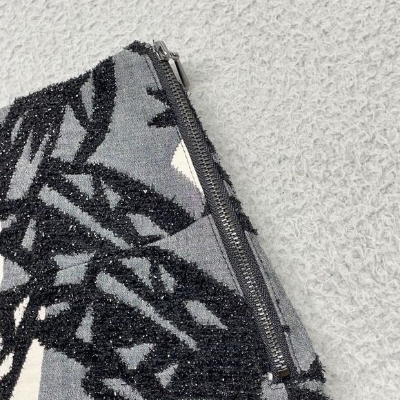 Zara Mini Skirt Womens Small Black White A-Line Skater Sparkle Textured Party - Picture 5 of 11